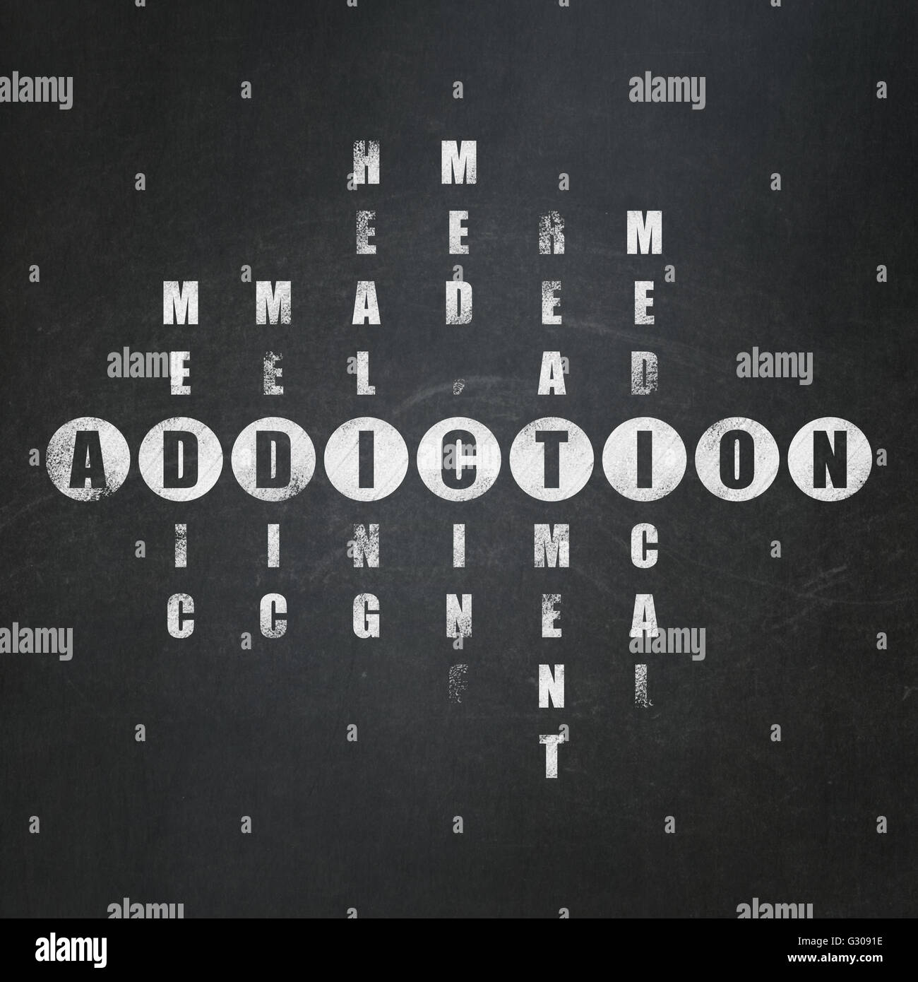Health concept: Addiction in Crossword Puzzle Stock Photo - Alamy