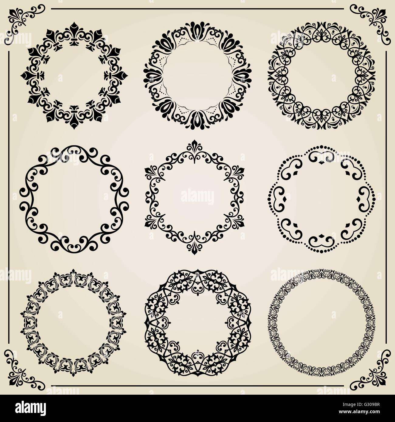 Vintage Set of Elements Stock Vector Image & Art - Alamy