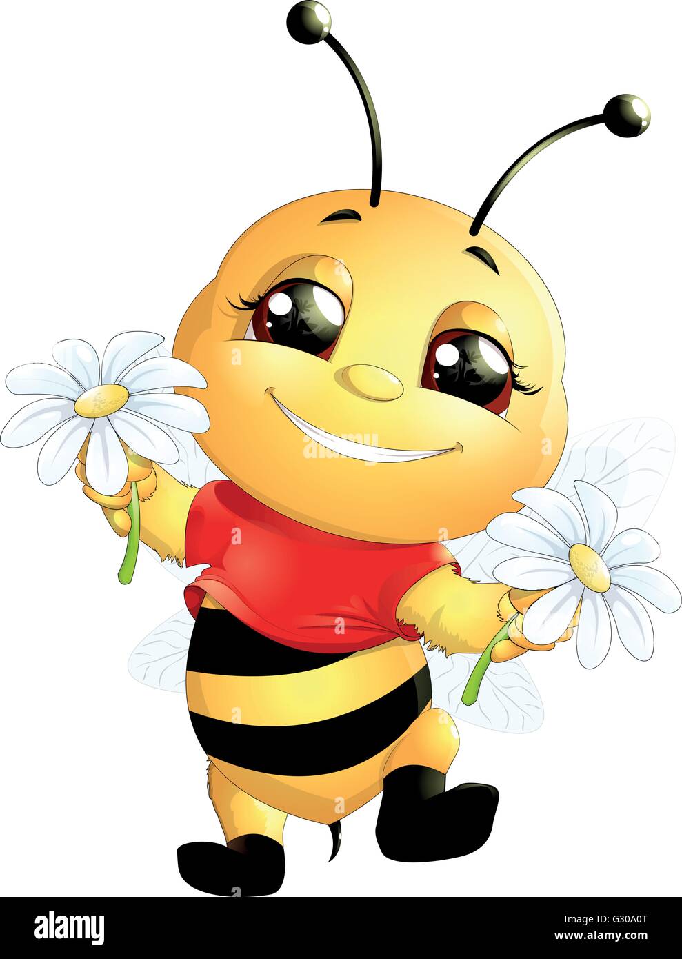 bee on a white background Stock Vector Image & Art - Alamy