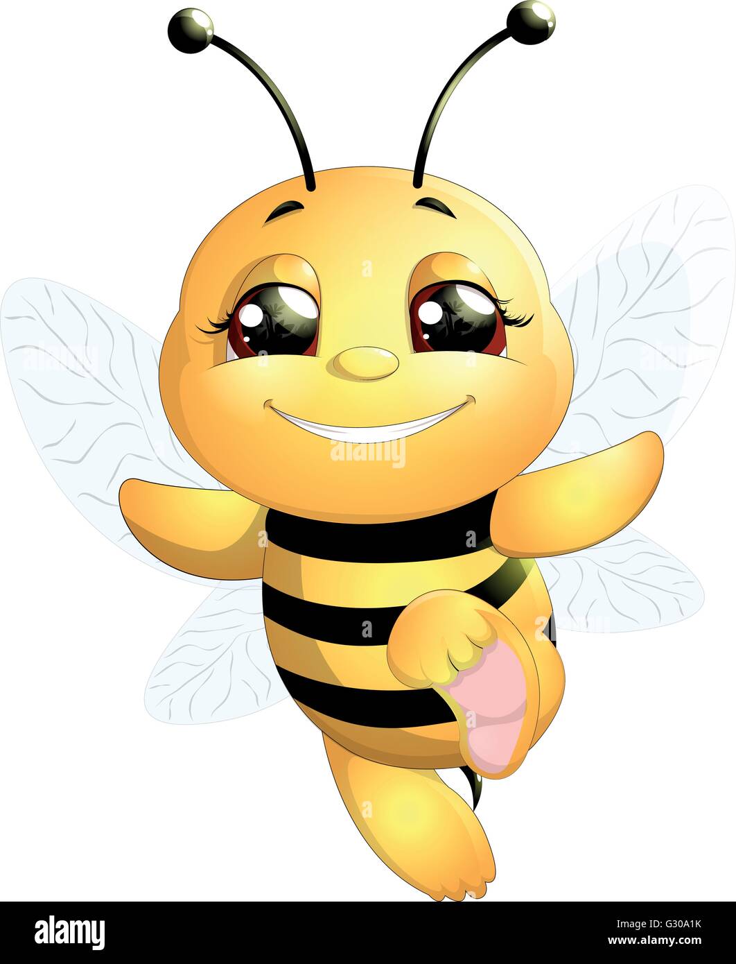 bee on a white background Stock Vector Image & Art - Alamy