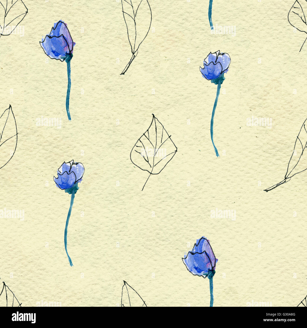 Seamless watercolor floral pattern Stock Photo - Alamy