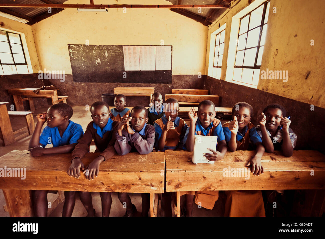 Primary school of the Leparua people, providing education as well as medication, Kenya, East Africa, Africa Stock Photo