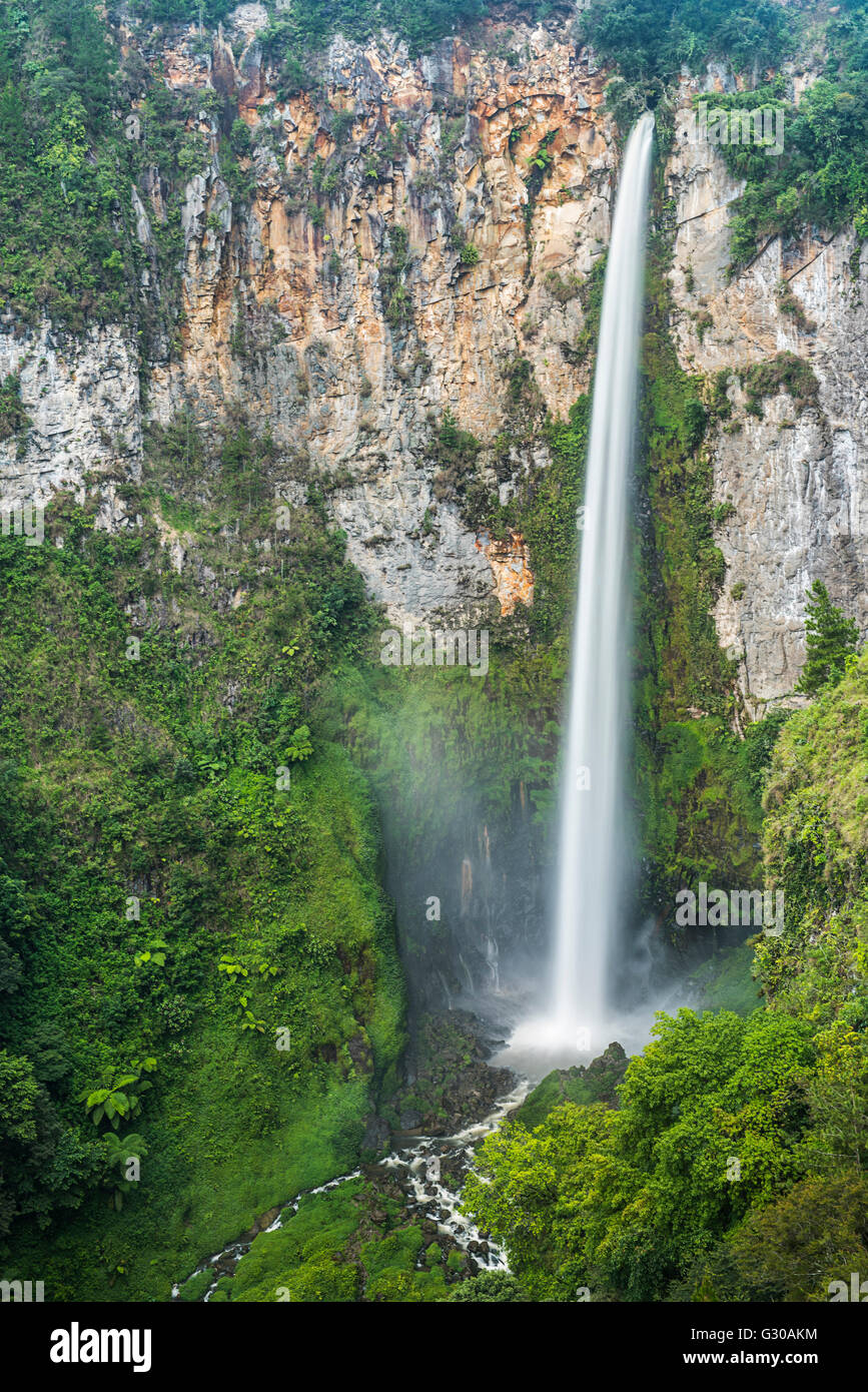 120m Sipisopiso Waterfall, Lake Toba (Danau Toba), North Sumatra, Indonesia, Southeast Asia, Asia Stock Photo