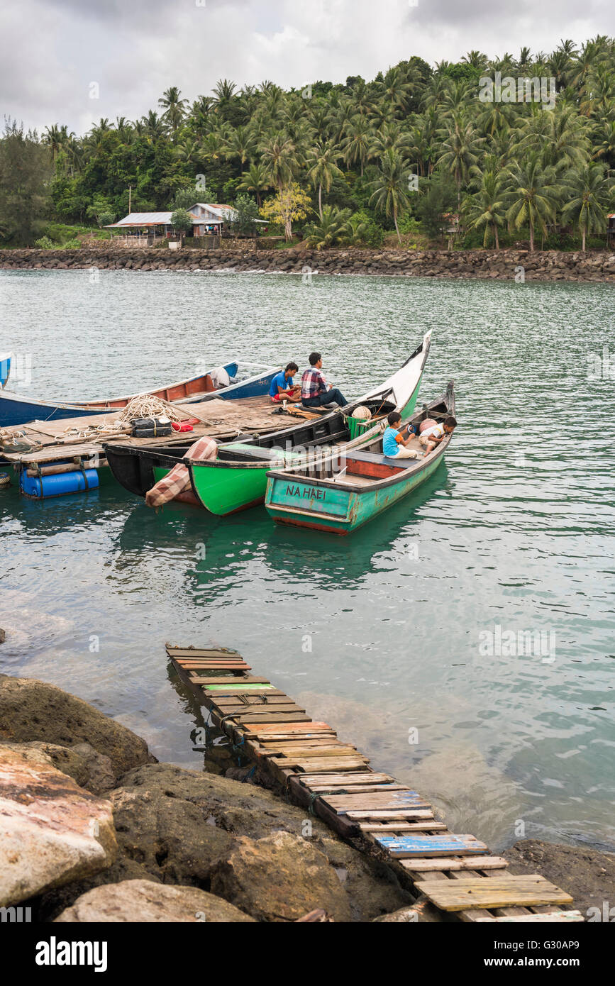 Fishermen on Pulau Weh Island, Aceh Province, Sumatra, Indonesia, Southeast Asia, Asia Stock Photo