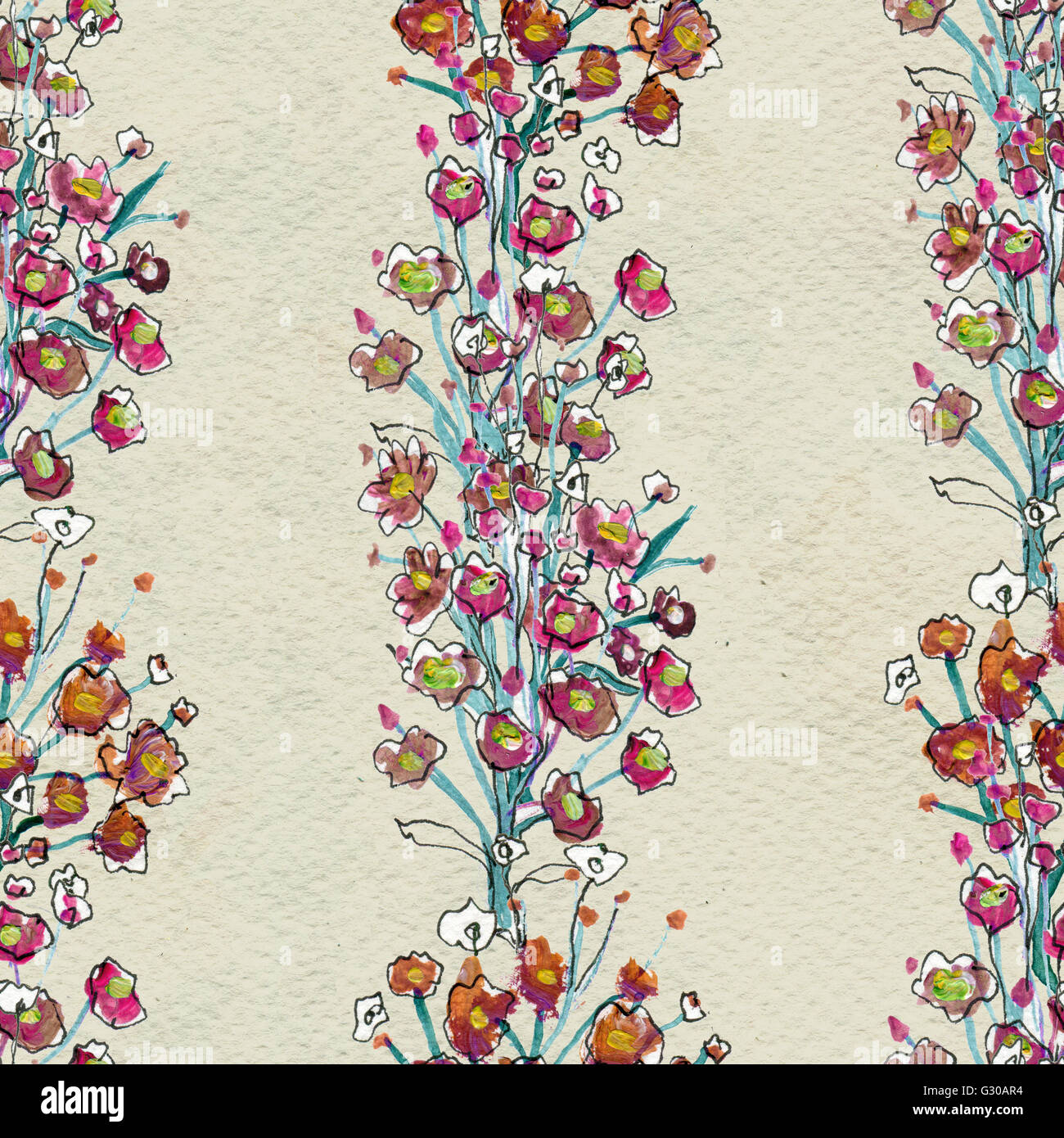 Seamless watercolor floral pattern Stock Photo - Alamy