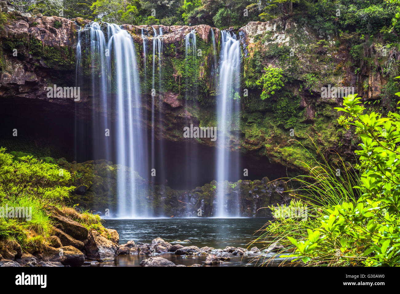 Rainbow Falls A Waterfall At Kerikeri In The Bay Of Islands Northland rainbow-falls-a-waterfall-at-kerikeri-in-the-bay-of-islands-northland
