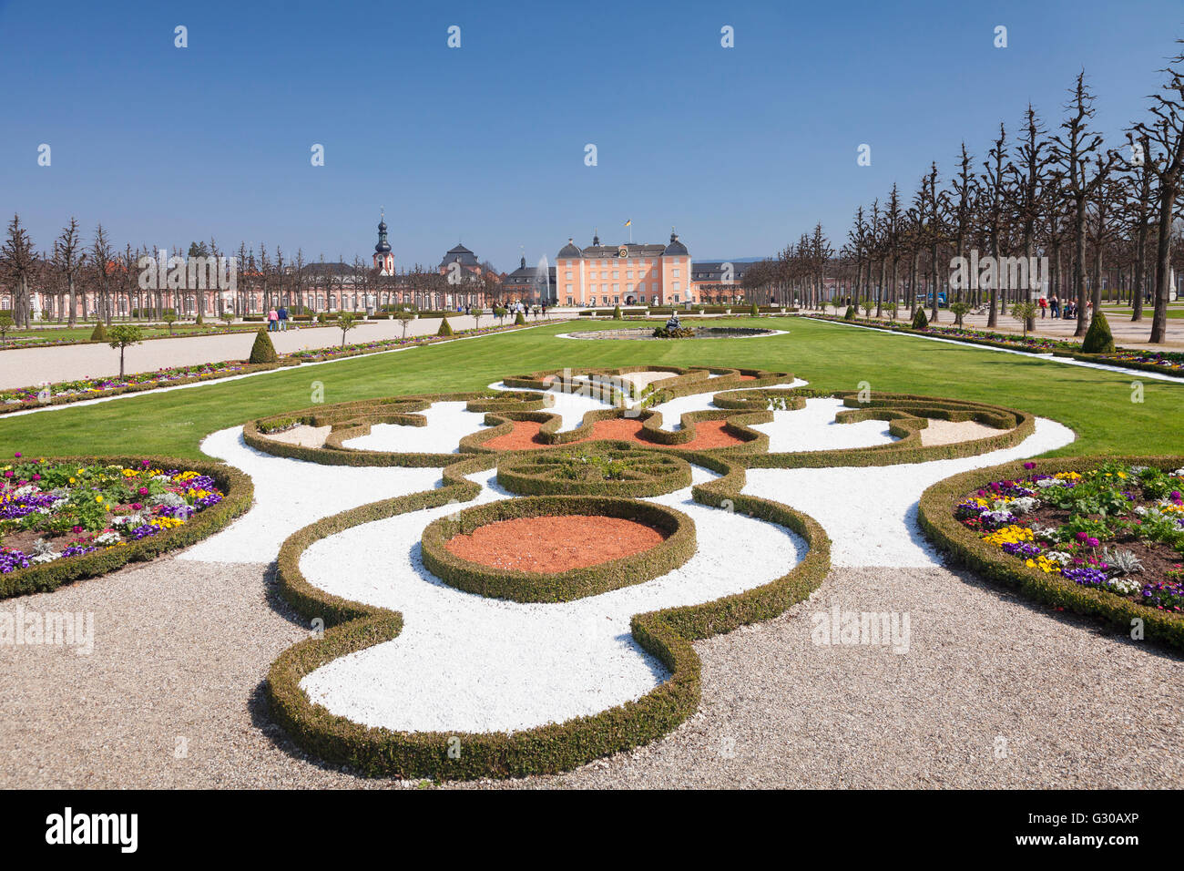 Schloss Schwetzingen Palace, Baroque Garden, Schwetzingen, Baden-Wurttemberg, Germany, Europe Stock Photo