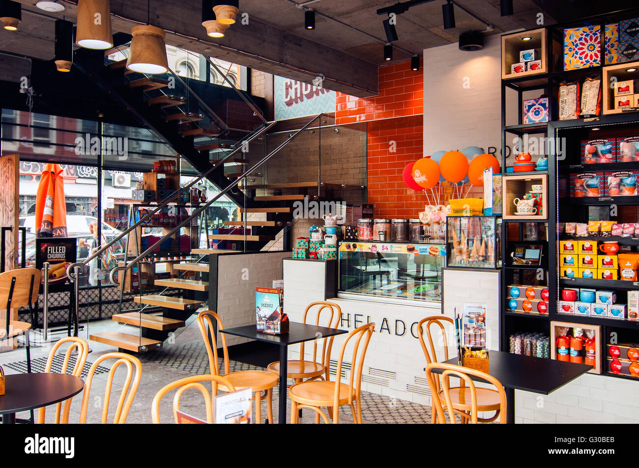 Chocolateria coffee shop, Brunswick Street, Fitzroy, Melbourne, Victoria, Australia Stock Photo
