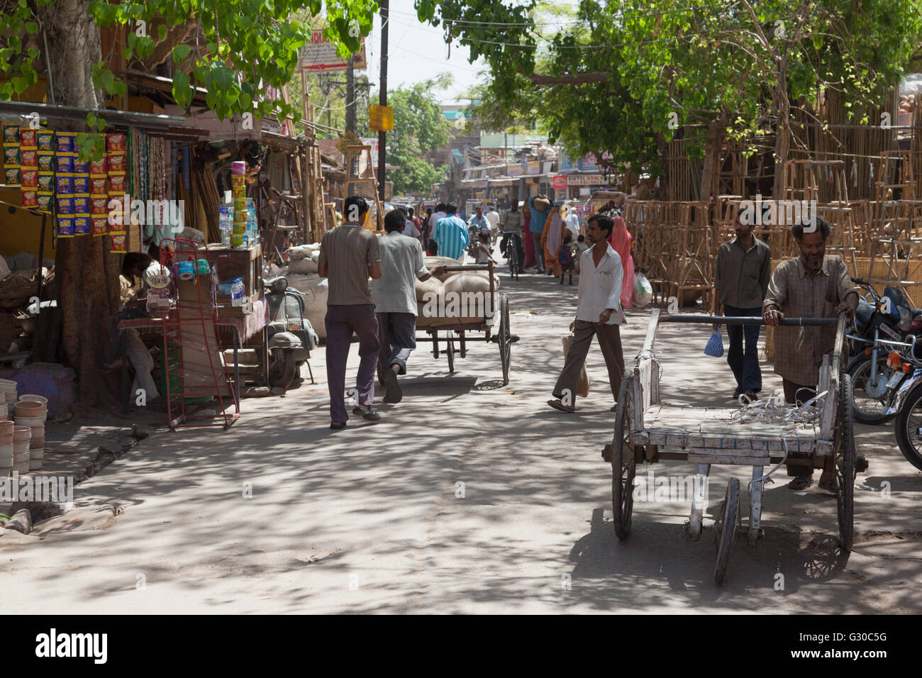 Busy street in Jodhpur, Rajasthan, India, Asia Stock Photo