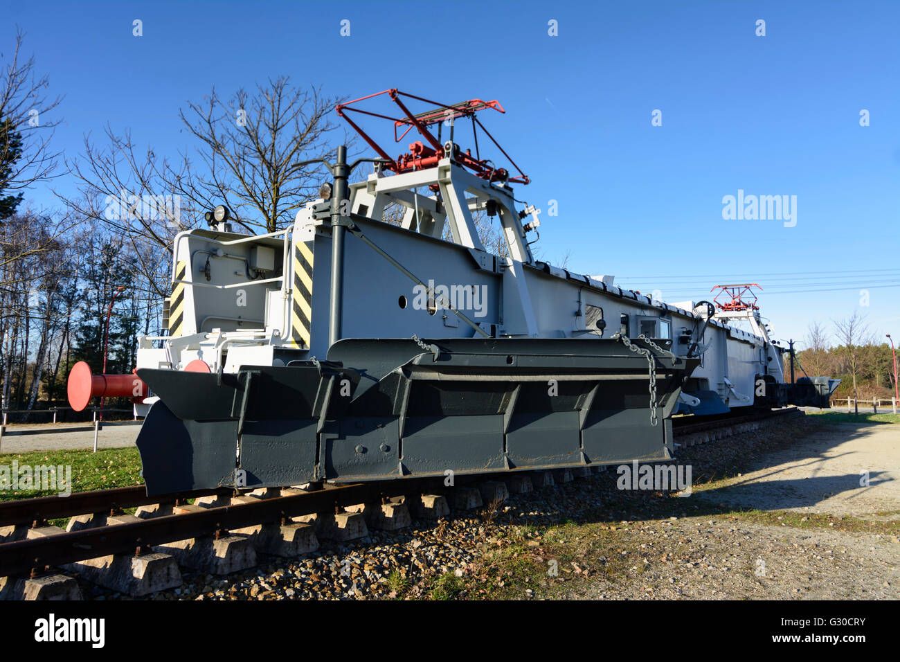 former plow mover LAUBAG for surface lignite mining , manufacturer TAKRAF, Germany, Brandenburg , Peitz Stock Photo