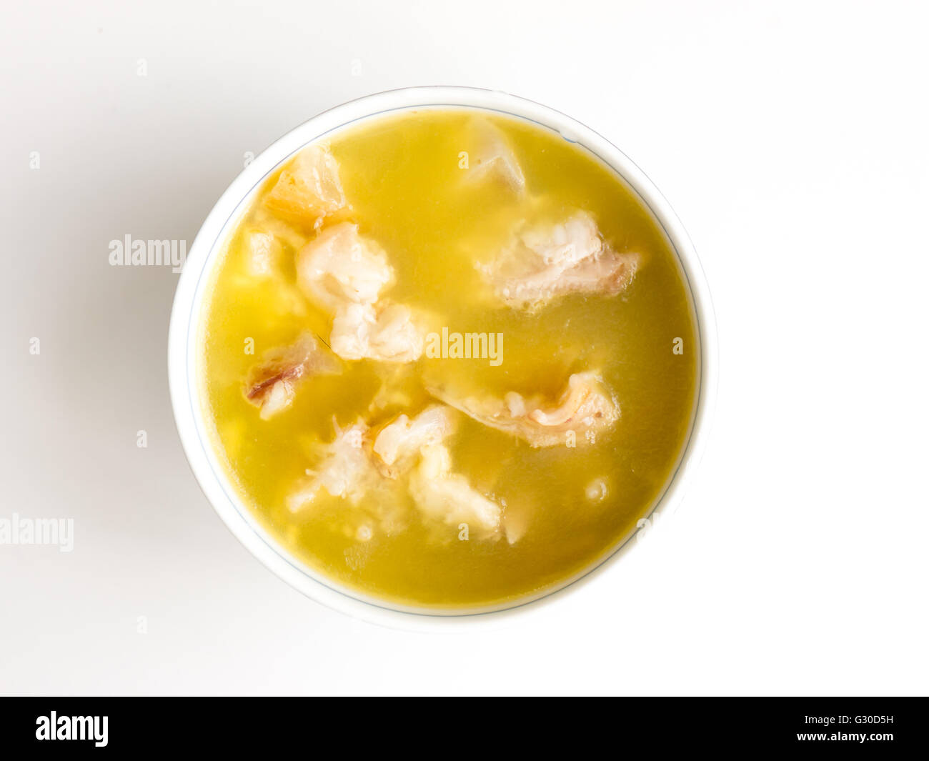 Bowl with bouillon isolated on white background Stock Photo Alamy