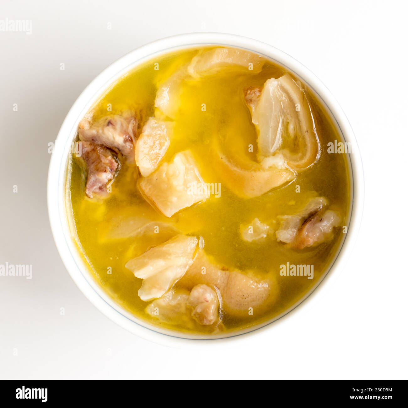 Bowl with bouillon isolated on white background Stock Photo Alamy