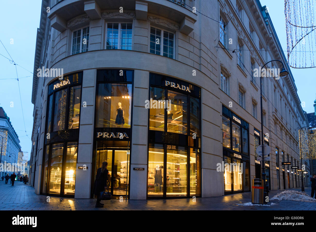 Luxury goods business from Prada at Bognergasse, Austria, Wien 01 Stock ...