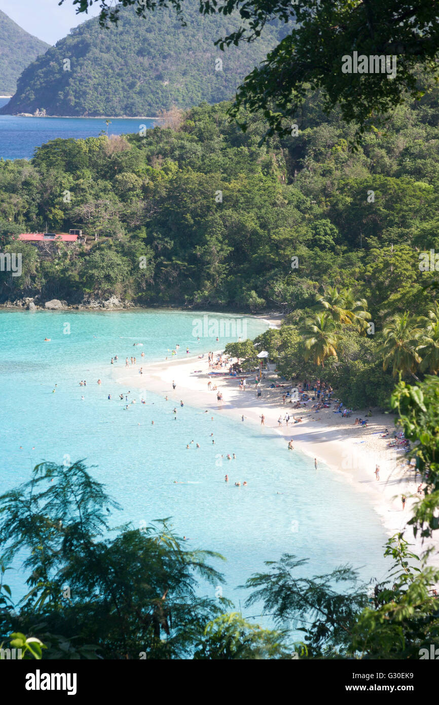 Trunk Bay Beach, St. John, US Virgin Islands Stock Photo