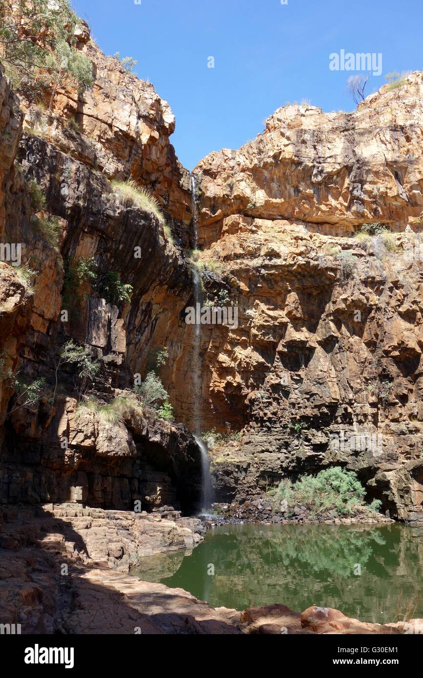 A waterfall along Katherine Gorge at Nitmiluk National Park, Northern Territory, Australia Stock Photo