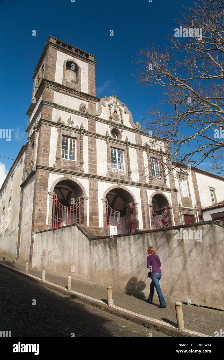 Church of Nossa Senhora da Graça, in the city of Ponta Delgada. Sao Miguel island, Azores, Portugal. Stock Photo