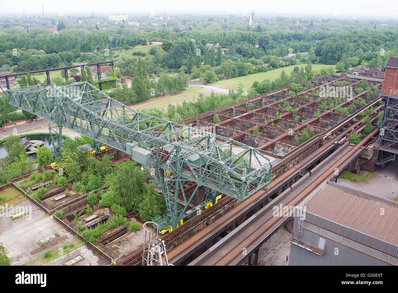 Overhead image of abandoned smelting works. Stock Photo