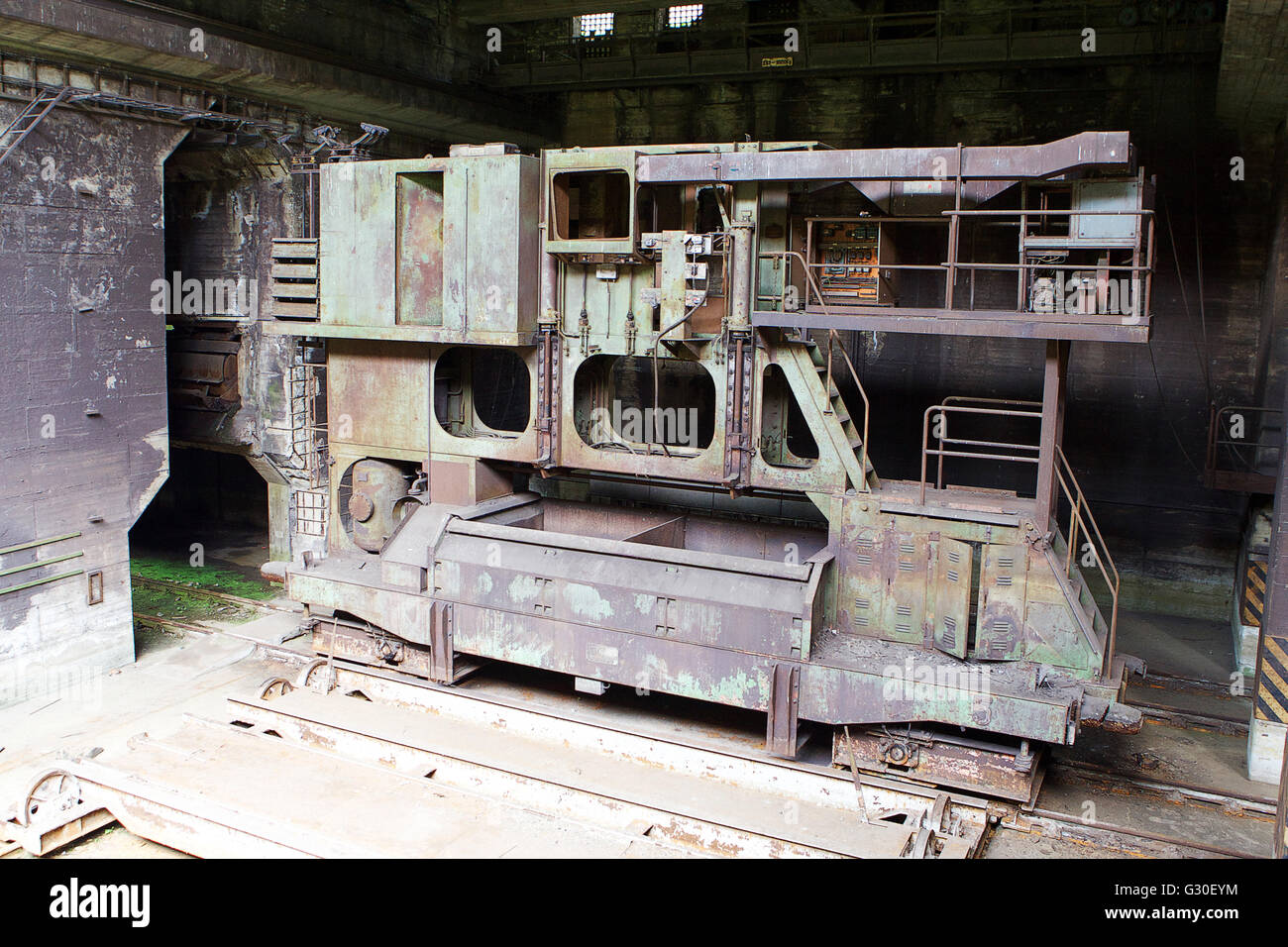 Huge abandoned train. Stock Photo