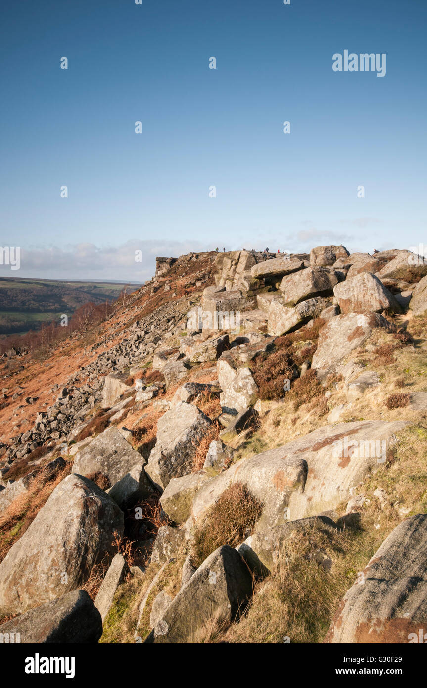 Curbar Edge in the Peak District National Park in Derbyshire, England, UK Stock Photo