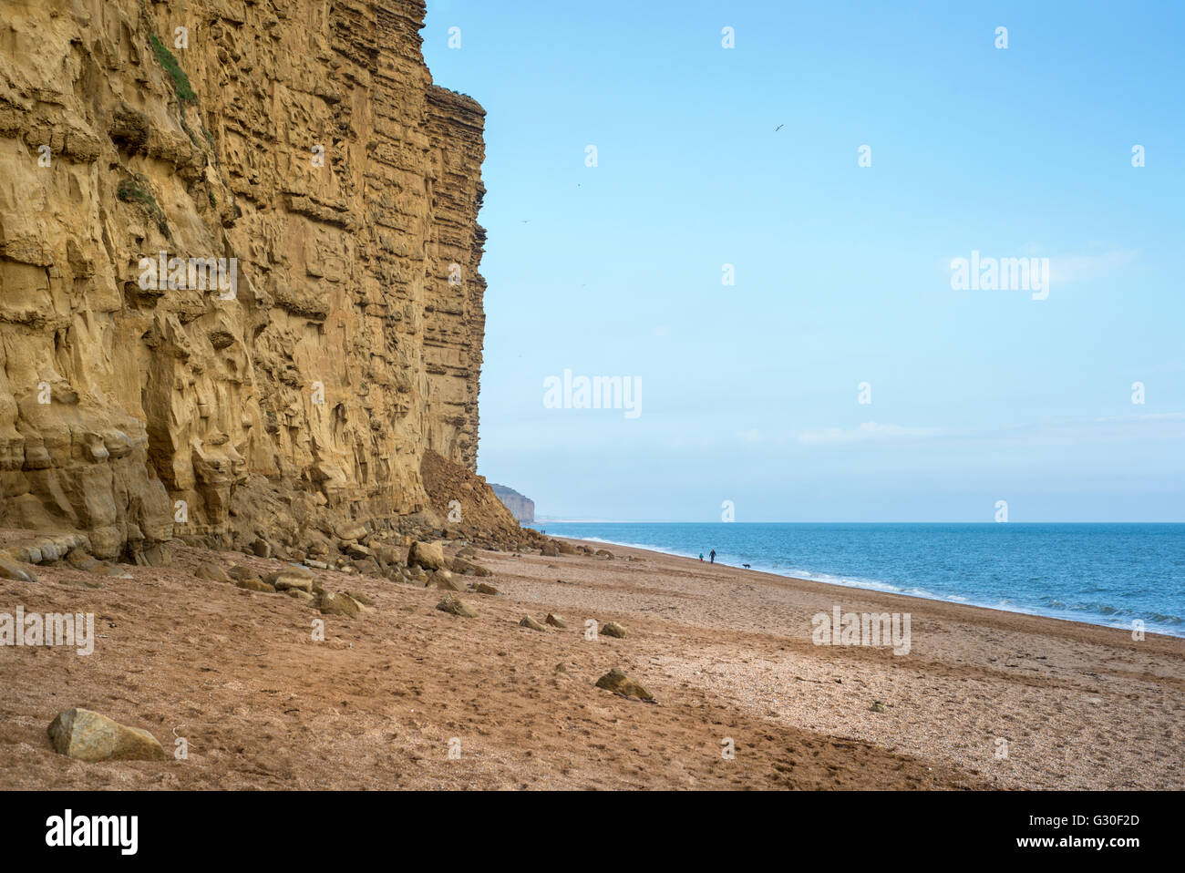 East Cliff at West Bay beach near Bridport, Dorset, England, one of the locations used for the Broadchurch TV series Stock Photo