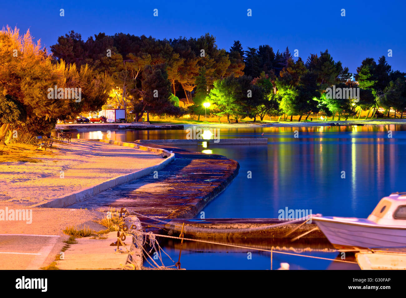 Diklo beach in Zadar evening view, Dalmatia, Croatia Stock Photo Alamy