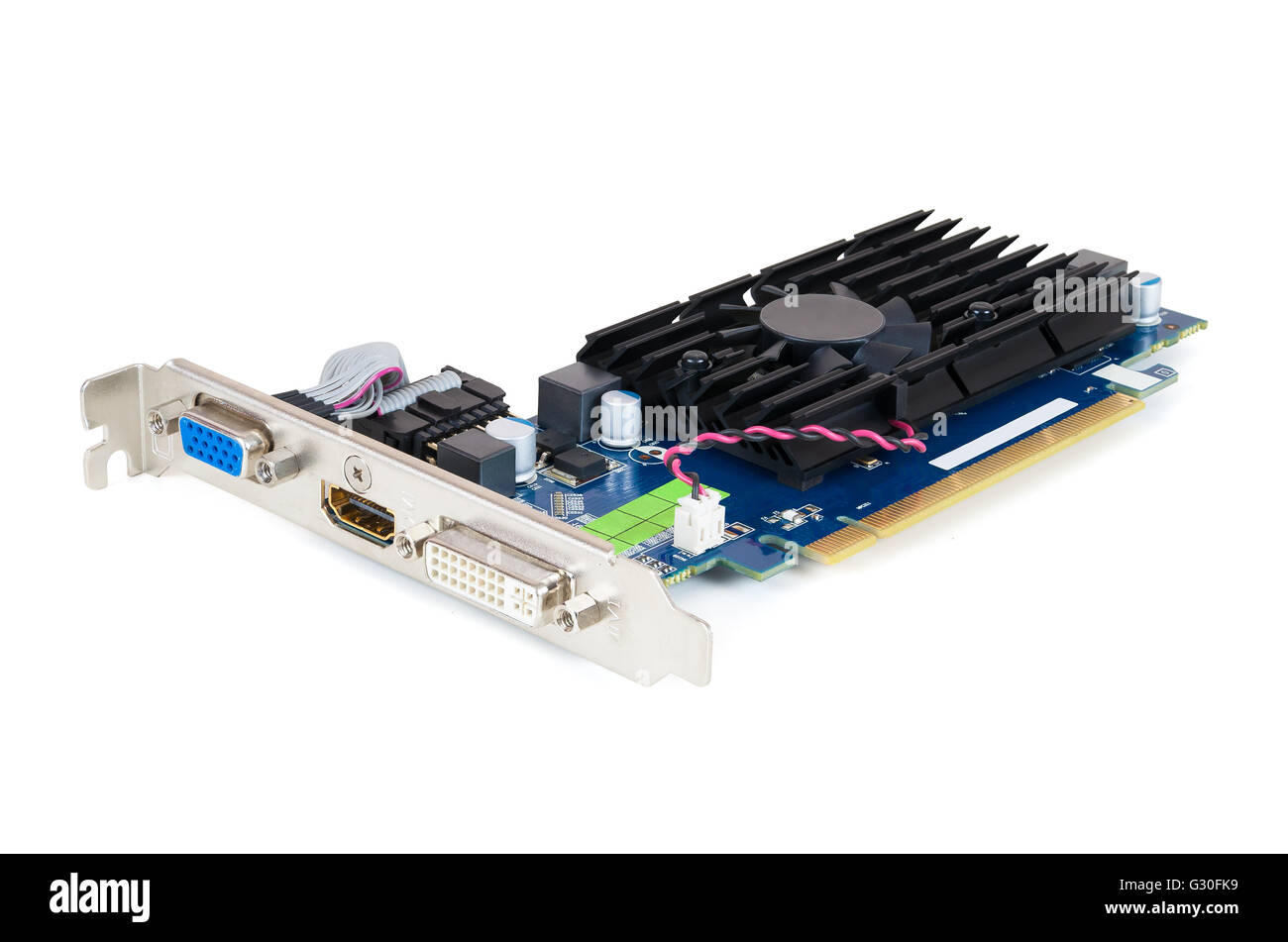 Computer graphics card isolated on white background with clipping path Stock Photo