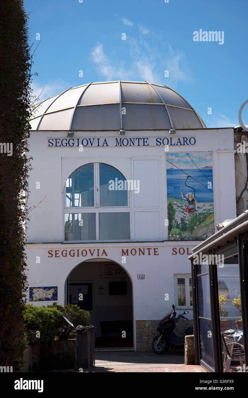 Chair Lift Station for journey to top of Monte Solara in Anacapri on