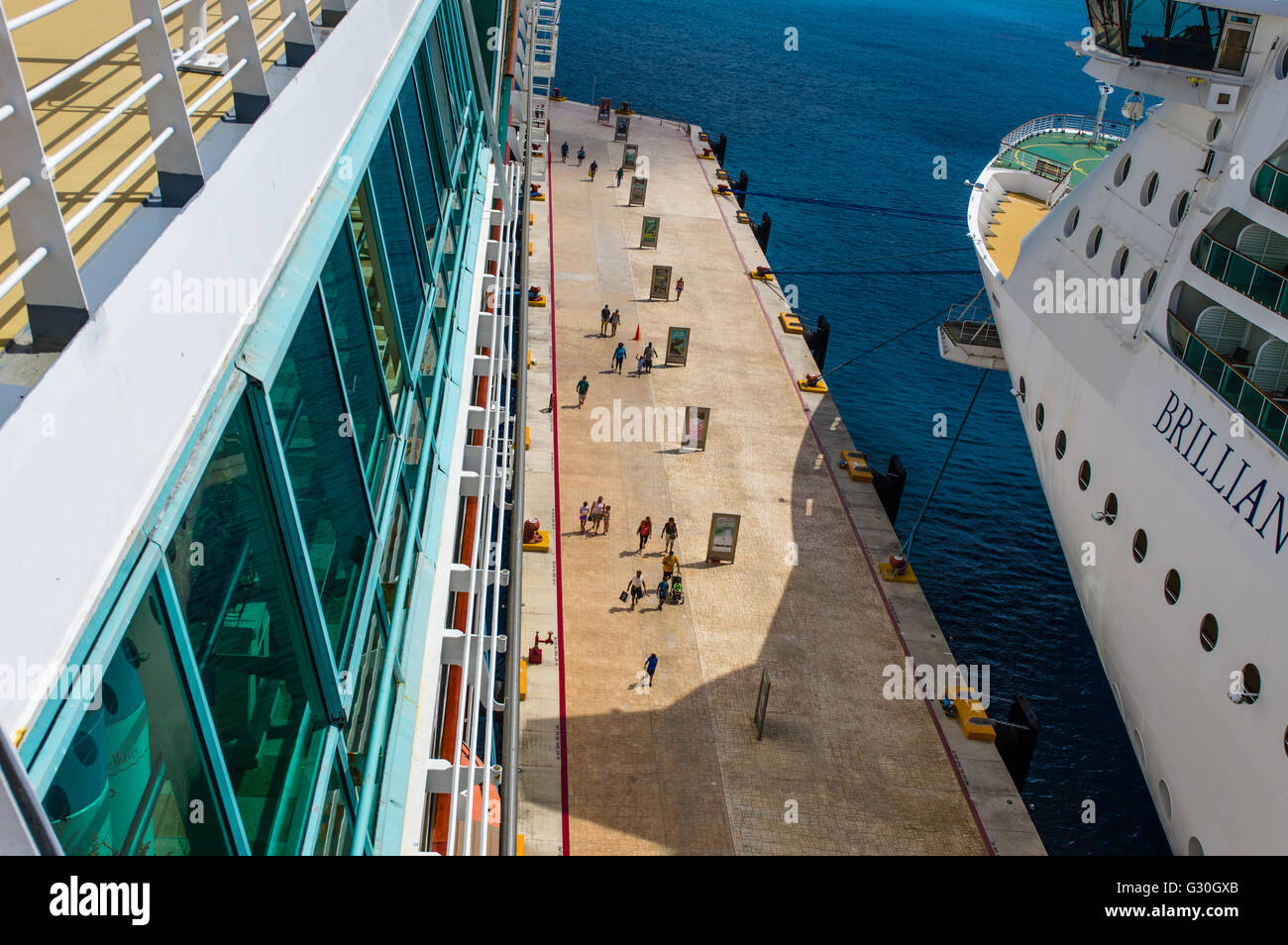 Cruise ship Brilliance of the Seas at the dock in Cozumel.  Cozumel, Mexico Stock Photo