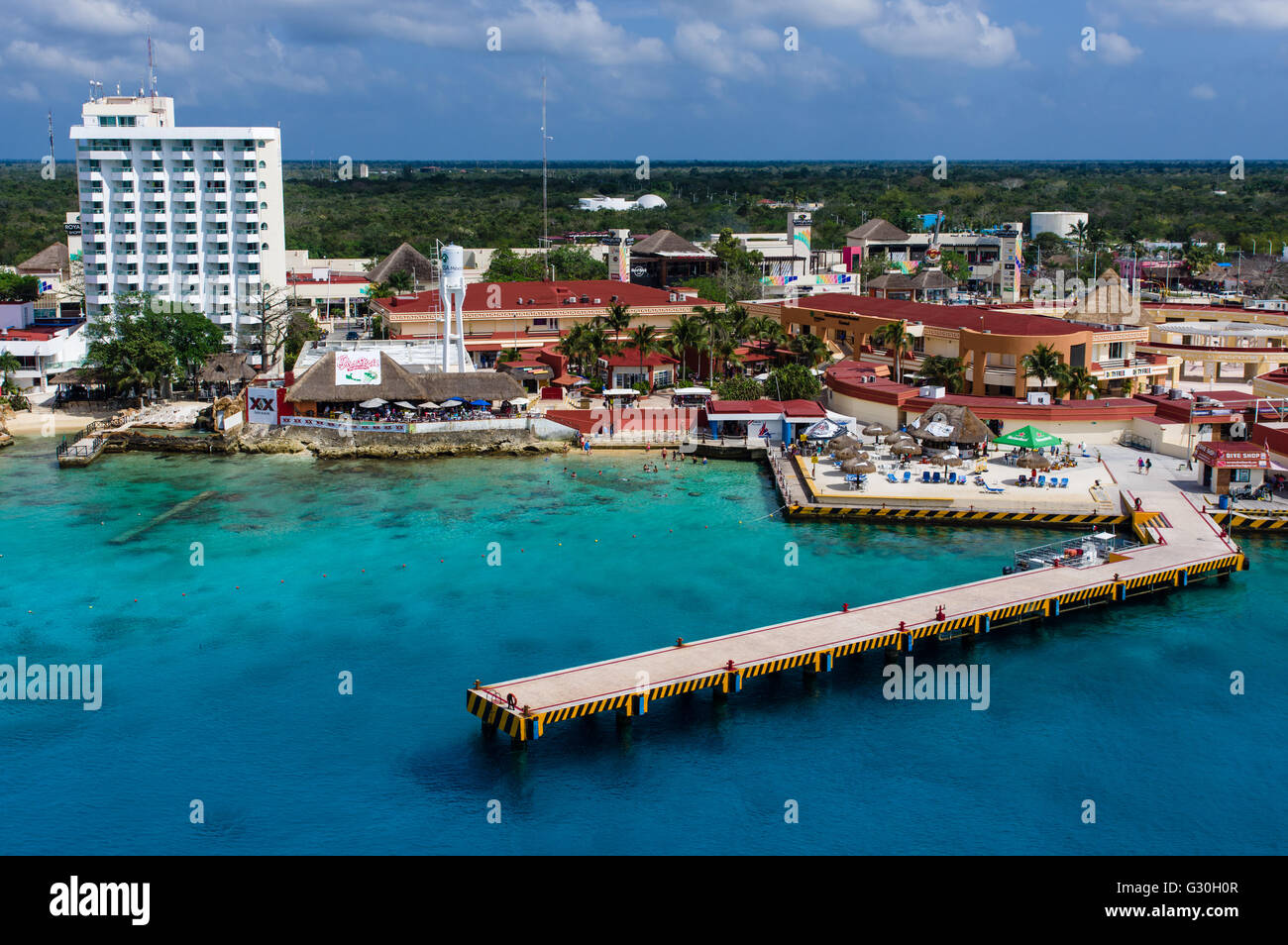 Cruise ship pier and visitor center in Cozumel. Cozumel, Mexico Stock