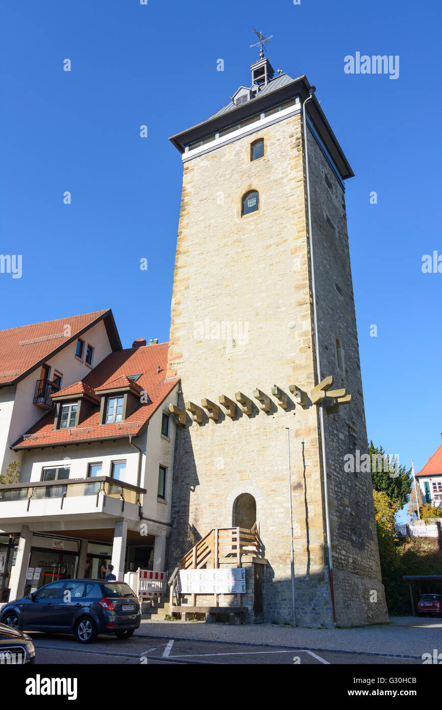 tower Pfeiferturm, Germany, Baden-Württemberg, Kraichgau-Stromberg, Bretten Stock Photo