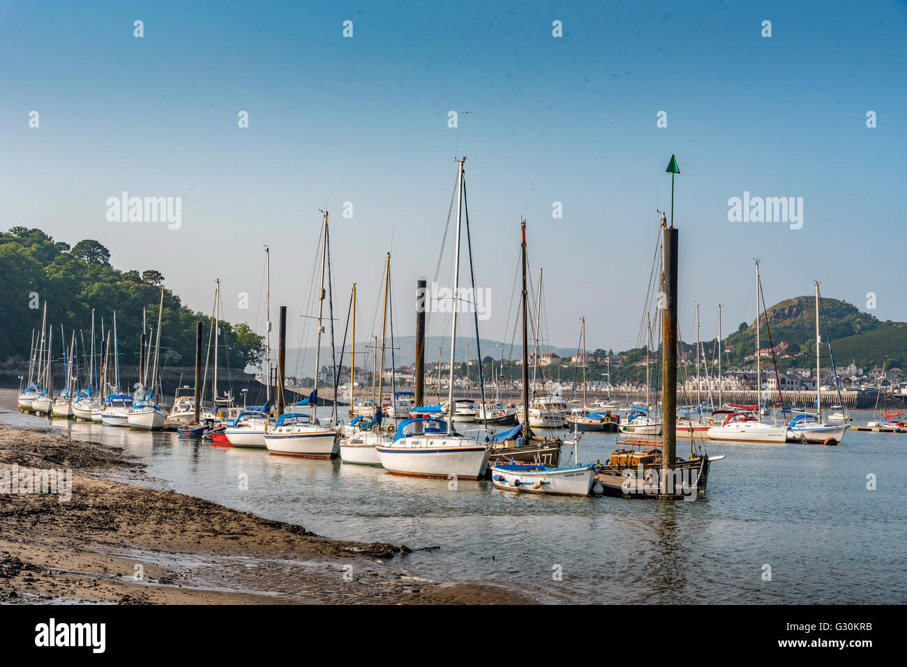 River Conwy and estuary  in Clwyd North Wales. Stock Photo