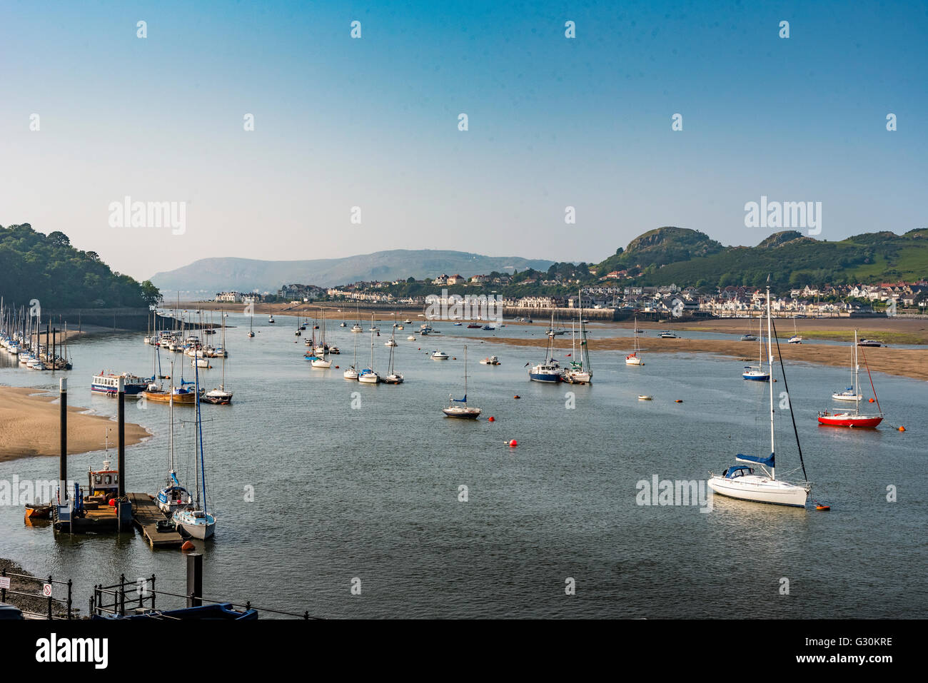 River Conwy and estuary  in Clwyd North Wales. Stock Photo