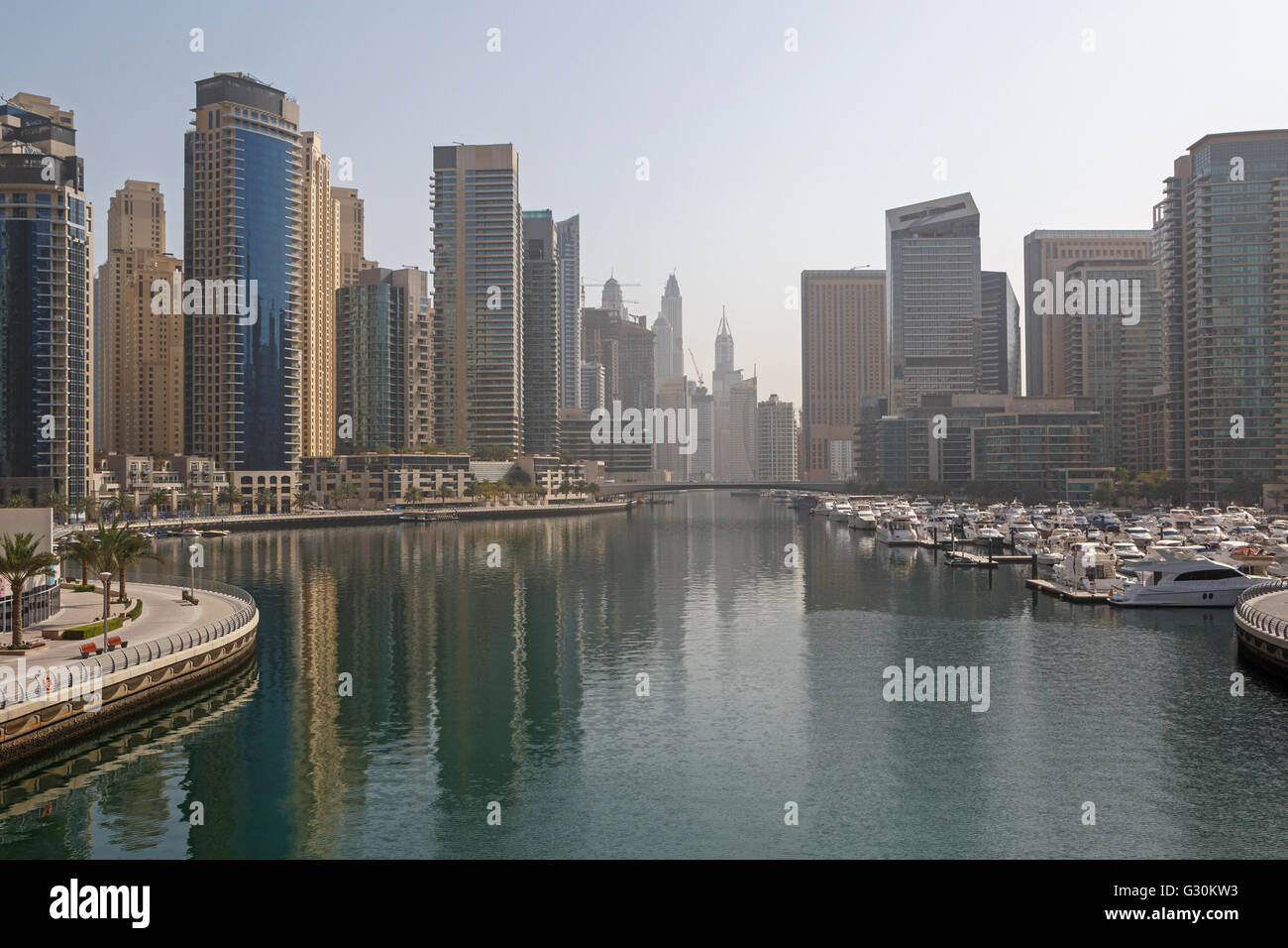 sight of district Marina in Dubai at morning Stock Photo