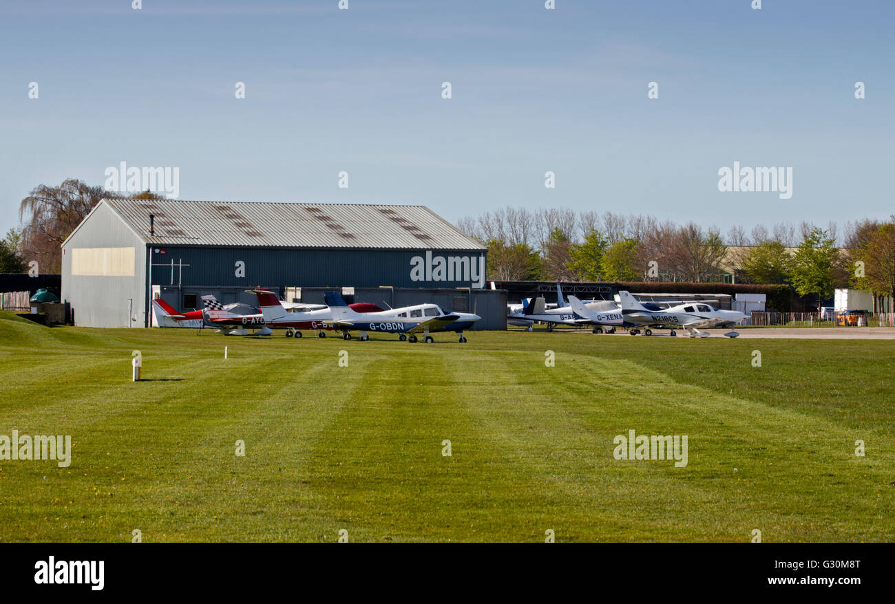 Light Aircraft at Goodwood Aerodrome/Airfield, Chichester, West Sussex, England Stock Photo