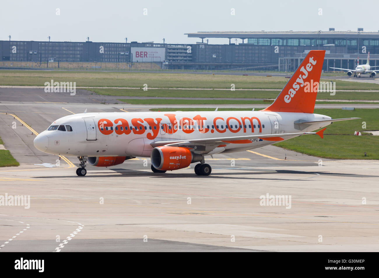 BERLIN / GERMANY - JUNE 4, 2016: Airbus A 320 - 214 from easyJet on airport Schoenefeld, Berlin / Germany on june 4, 2016 Stock Photo