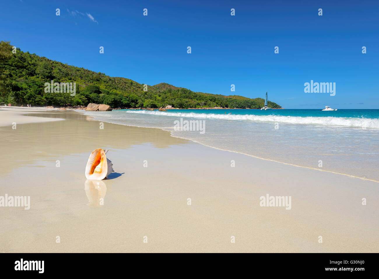 Anse Lazio beach, Seychelles, Praslin Stock Photo