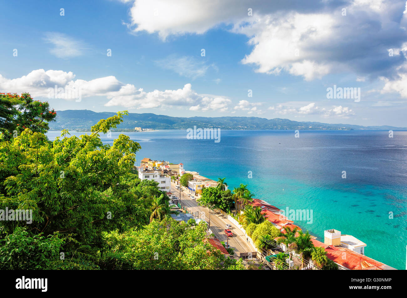 Jamaica beach in Montego bay Stock Photo