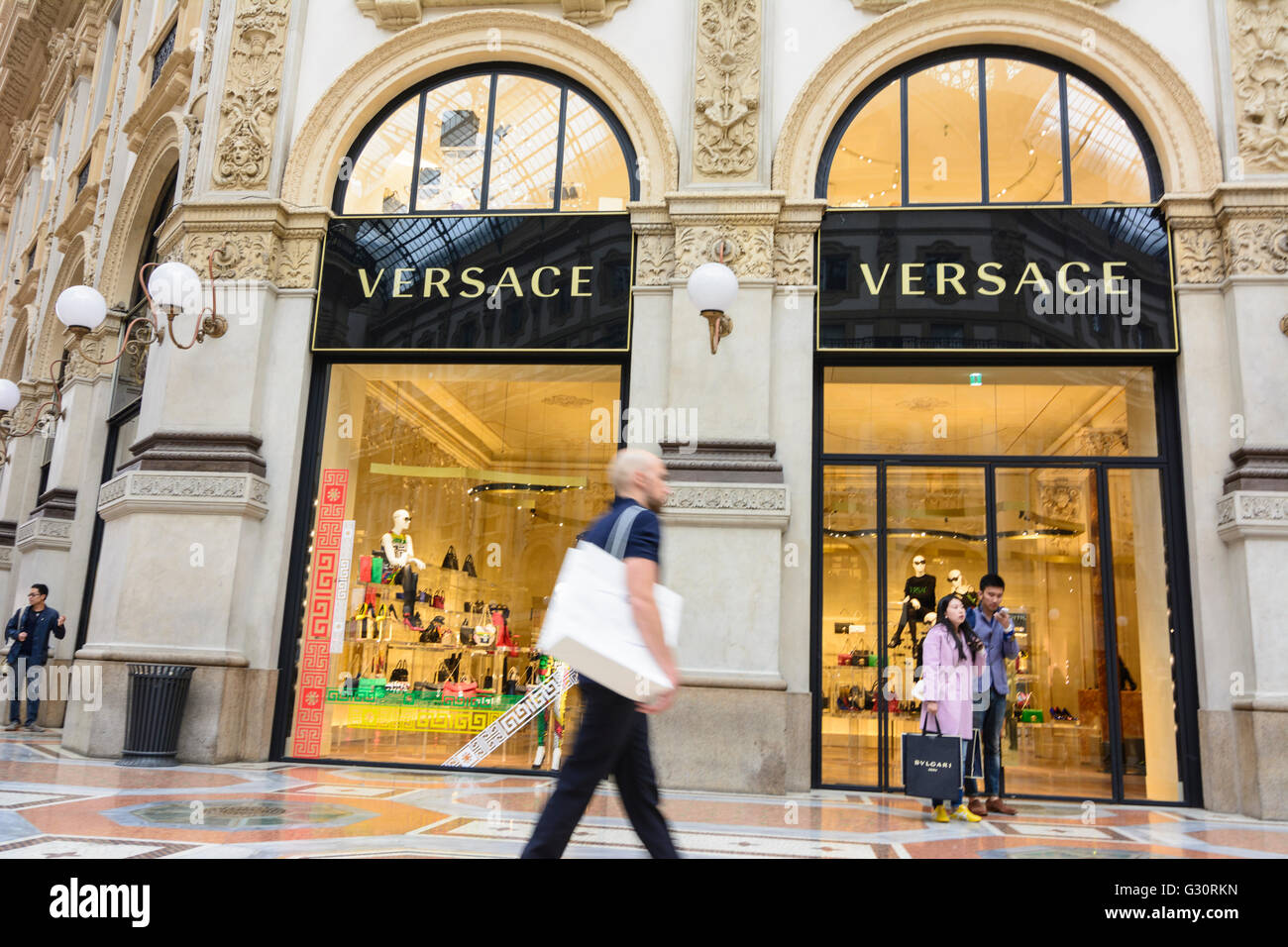 Galleria Vittorio Emanuele II: shop of Versace, Italy, Lombardei, Lombardy, , Mailand, Milan Stock Photo