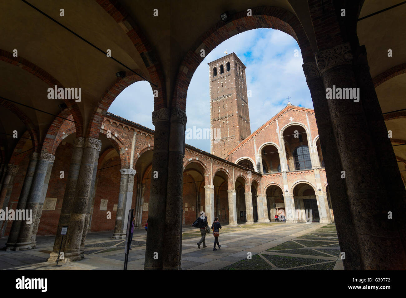 church Sant’Ambrogio: atrium, Italy, Lombardei, Lombardy, , Mailand, Milan Stock Photo
