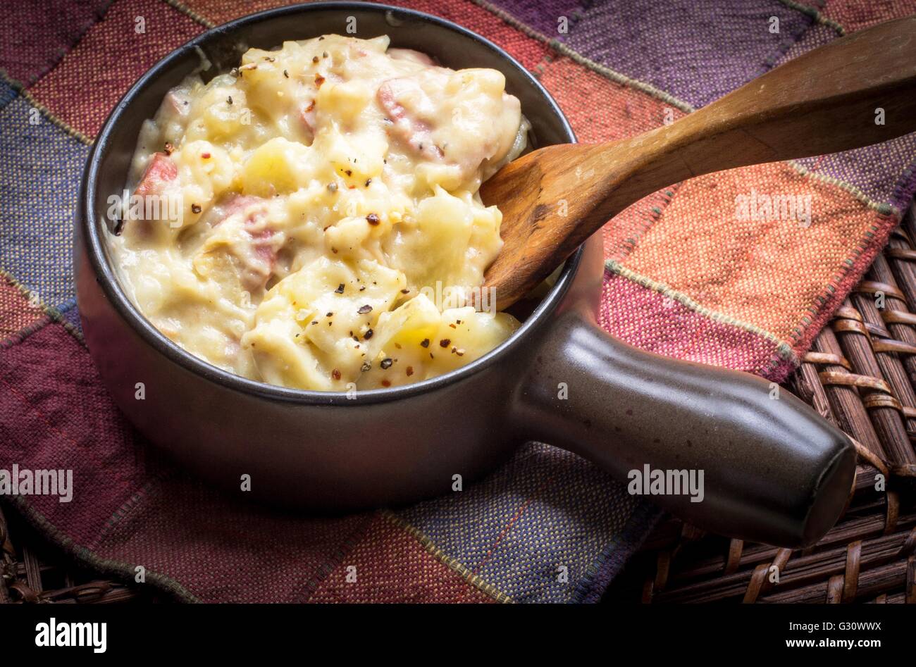 Scalloped Potatoes And Ham. A easy and delicious use for leftover holiday ham. Stock Photo