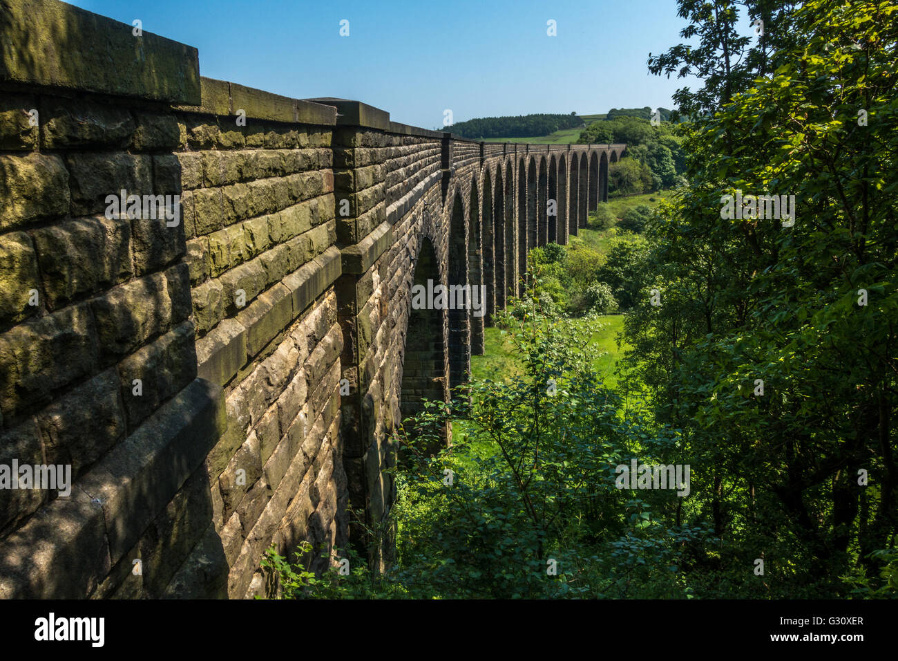 Hewenden Viaduct (now for cyclists and walkers), Yorkshire, UK Stock Photo