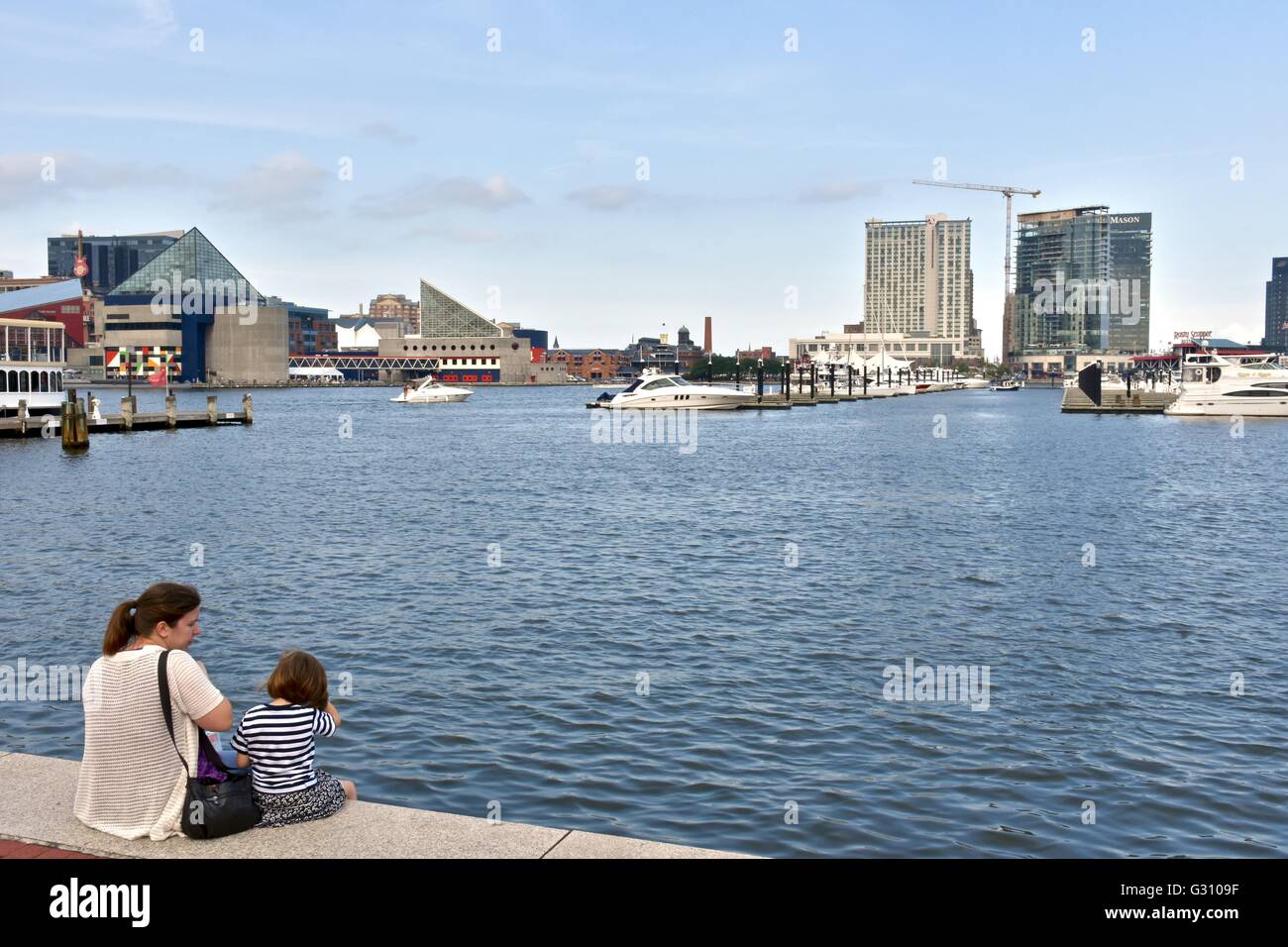 The beautiful architecture and landscape of the Baltimore inner harbor ...