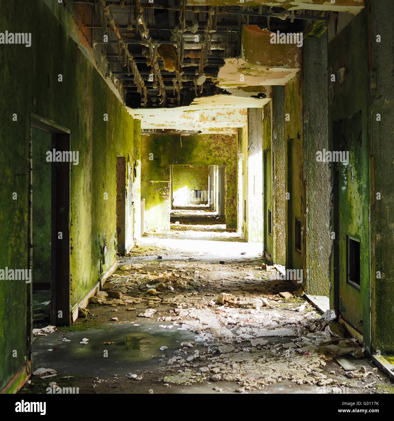 Abandoned hotel of Seven Cities Lakes Stock Photo