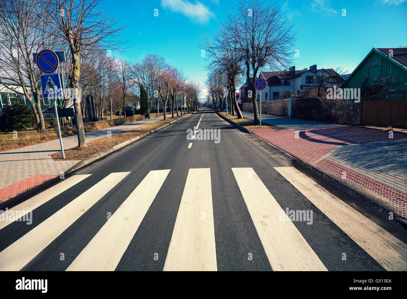 street in Palanga city, Lithuania Stock Photo