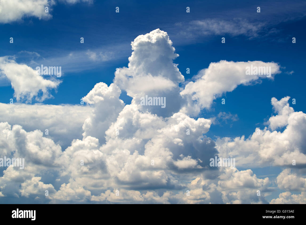 White clouds and blue summer sky, beauty in nature Stock Photo - Alamy