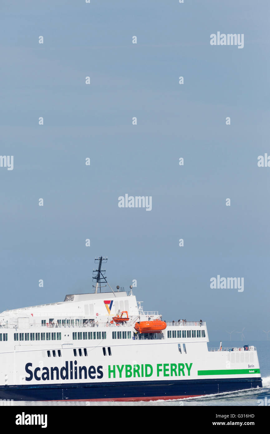 Scandlines' hybrid ferry BERLIN on the Baltic Sea. Stock Photo