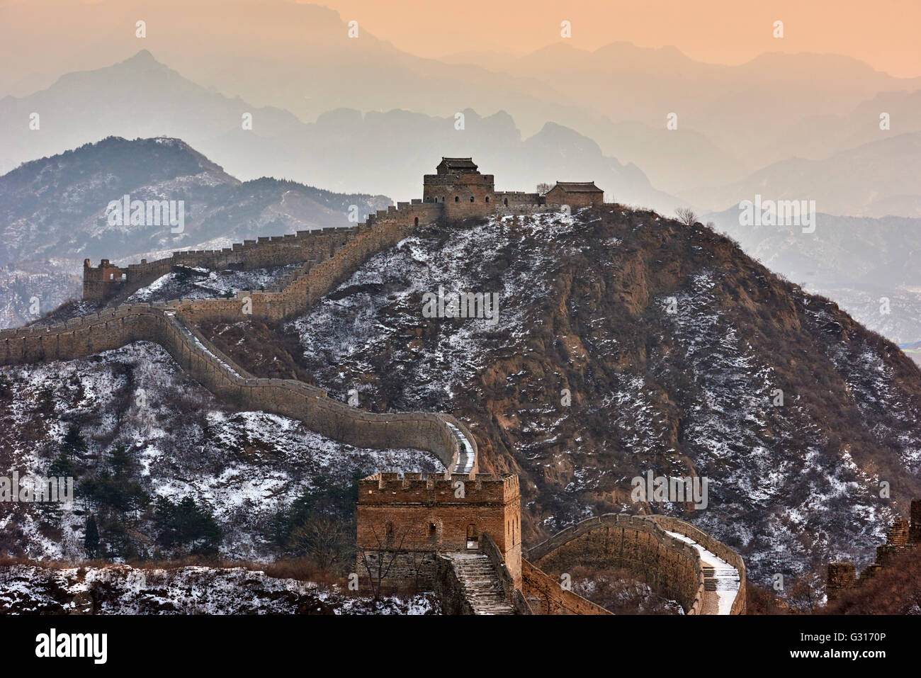 China, Hebei province, Great Wall of China, Jinshanling and Simatai section, Unesco World Heritage Stock Photo