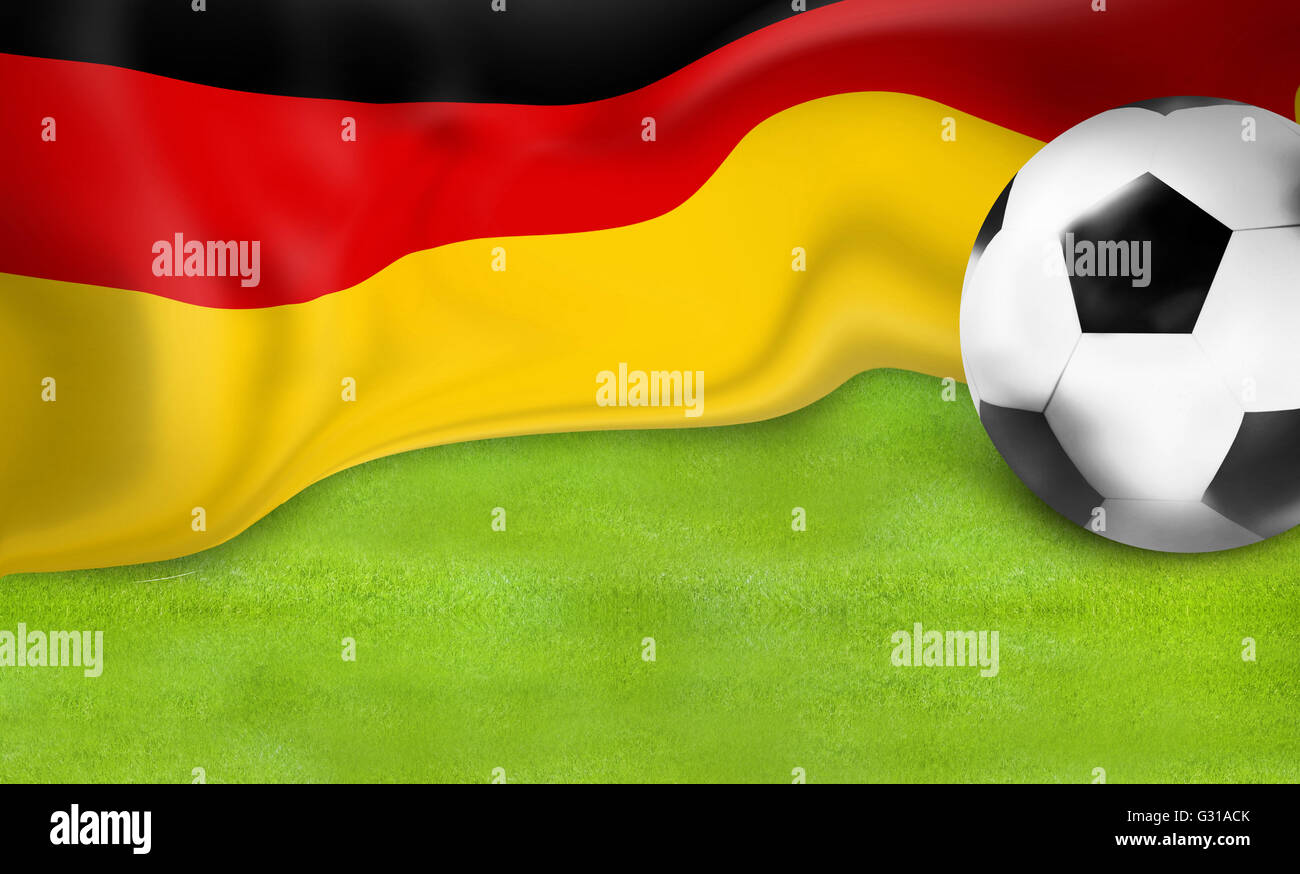 german flag football soccer 3D ball background Stock Photo