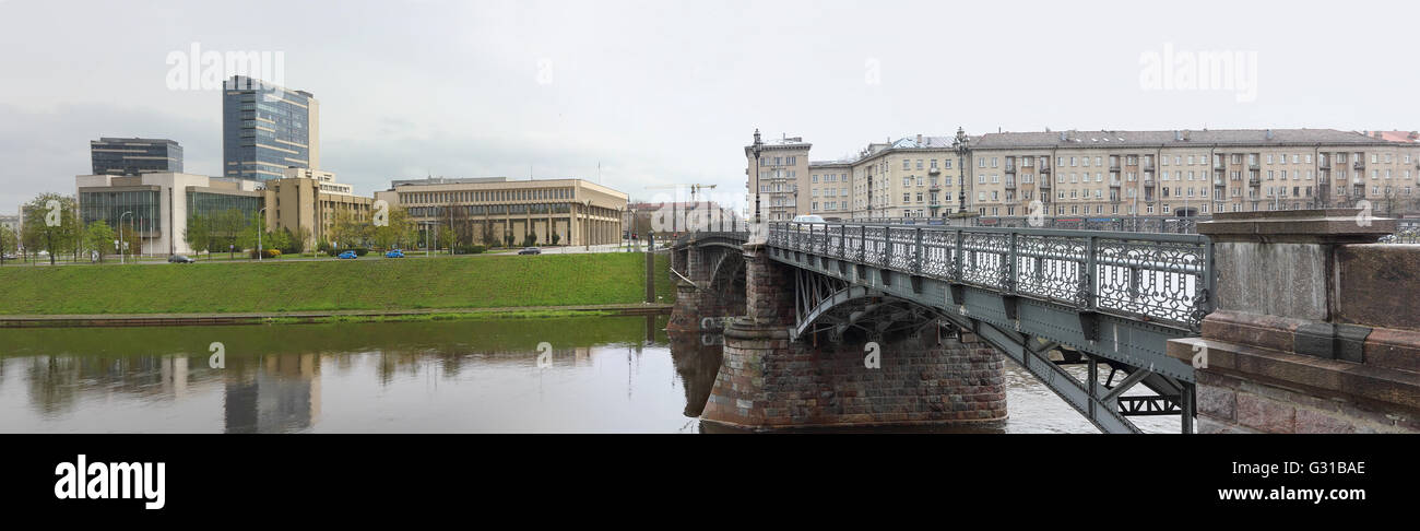 VILNIUS, LITHUANIA - MAY 01, 2016: Lithuanian national parliament  (Seimas)  is located on the river Neris bank near Zverinas (Z Stock Photo