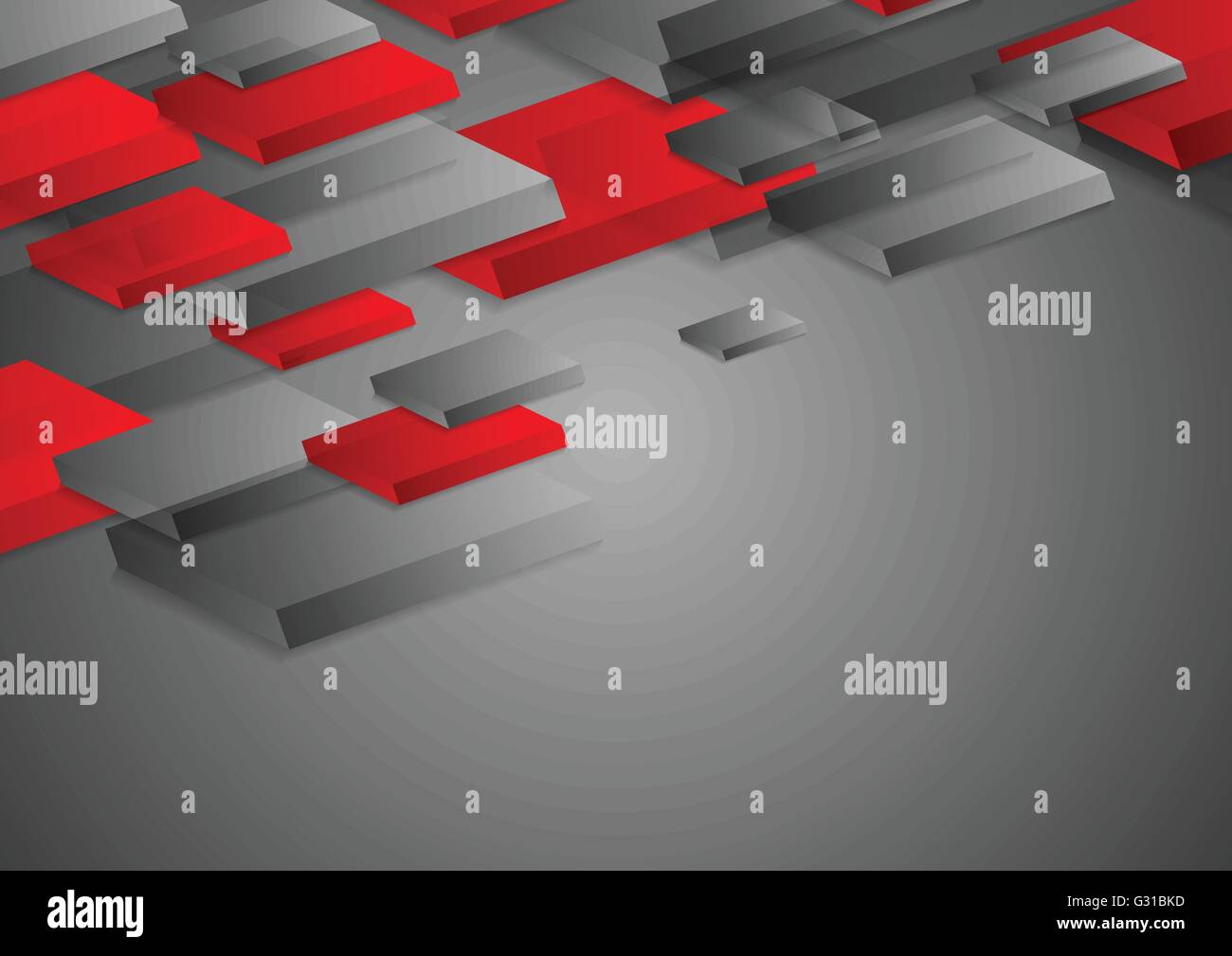 Abstract red grey corporate tech 3d shapes background. Graphic vector ...
